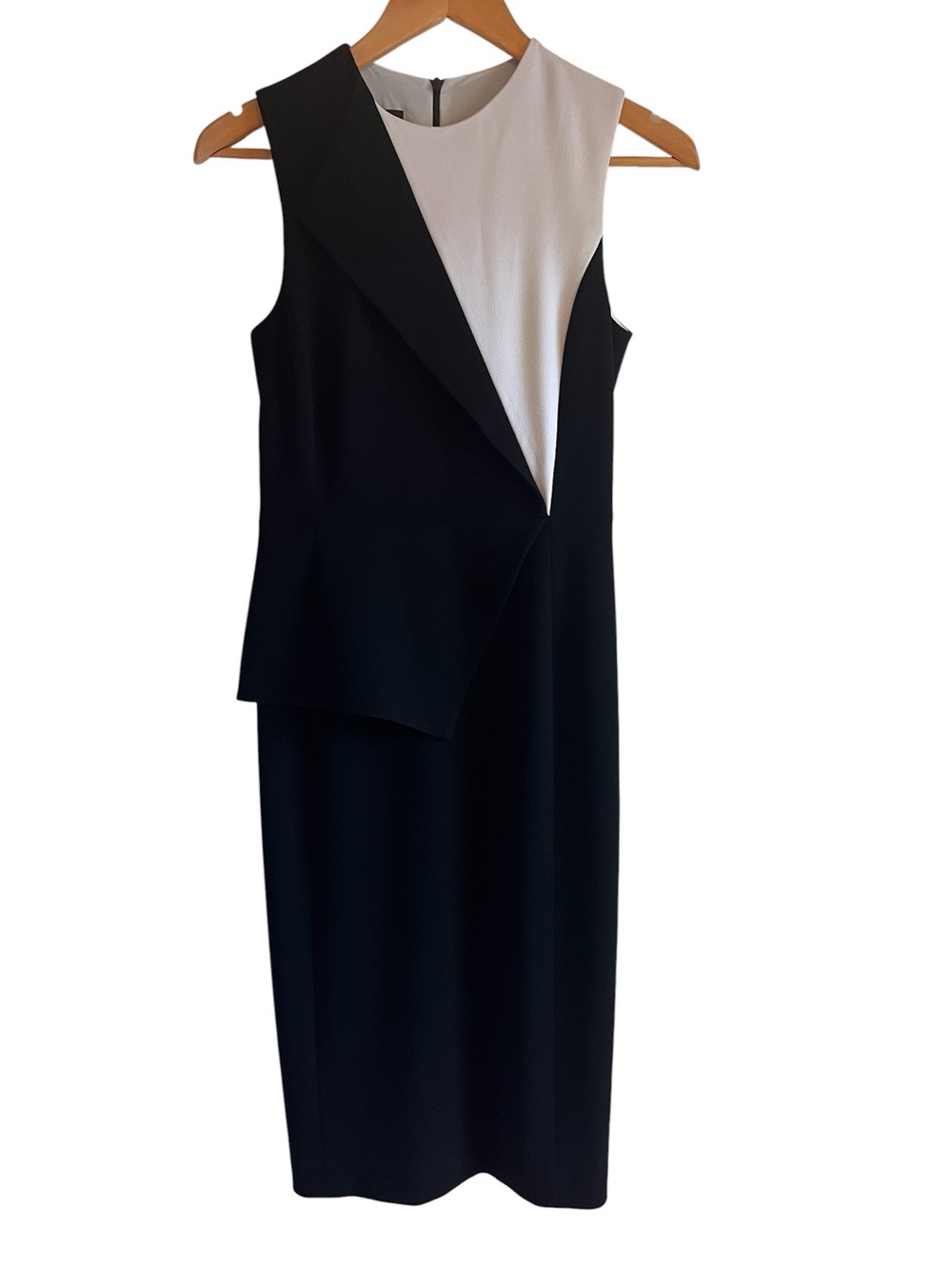 Judith & Charles colour block peplum midi sheath dress Sz 2 excellent condition